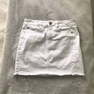 White denim mini skirt